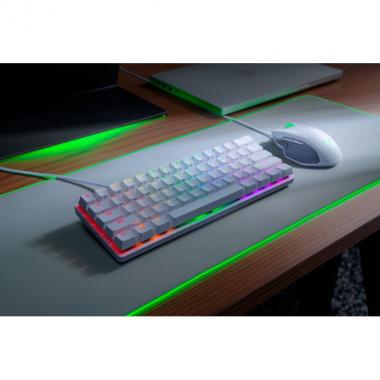 Razer Клавиатура Huntsman Mini Mercury Ed. RGB 61key Purple Switch USB EN White