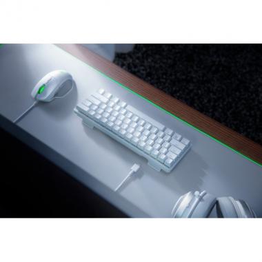 Razer Клавиатура Huntsman Mini Mercury Ed. RGB 61key Purple Switch USB EN White