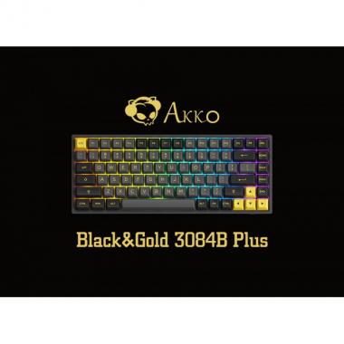 Akko Keyboard 3084B Plus Black&Gold Jelly Pink Switches RGB