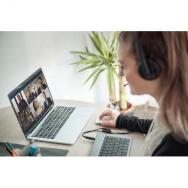 Digitus Stereo Office Headset, On Ear, noise reduction cable 1.95 m, control unitl,2x3,5mm stereo jacks