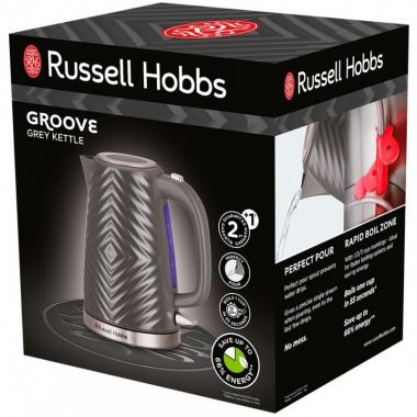 Russell Hobbs Електрочайник 26382-70 Groove, сірий