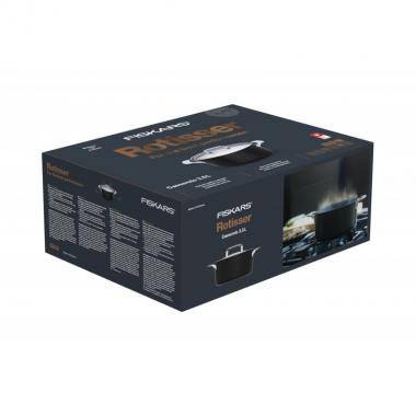 Fiskars Кастрюля Rotisser 3,5 л, мет. кришка, алюміній, чорний