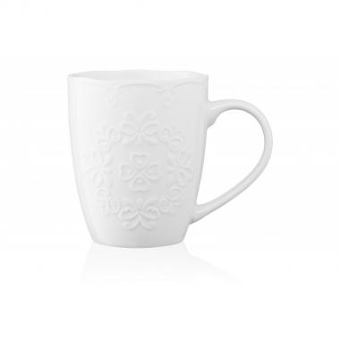 ARDESTO Mug Barocco, 330 ml , white, new bone china
