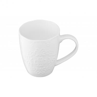 ARDESTO Mug Barocco, 330 ml , white, new bone china
