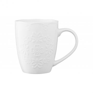 ARDESTO Mug Barocco, 330 ml , white, new bone china