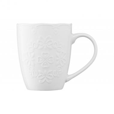 ARDESTO Mug Barocco, 330 ml , white, new bone china