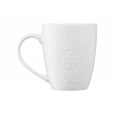 ARDESTO Mug Barocco, 330 ml , white, new bone china