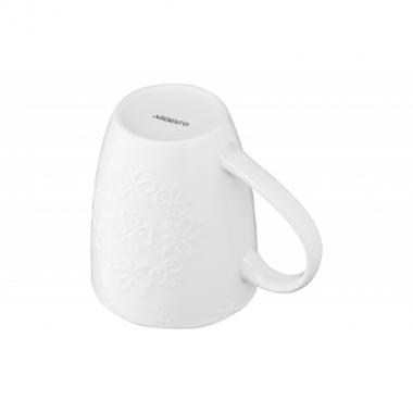 ARDESTO Mug Barocco, 330 ml , white, new bone china