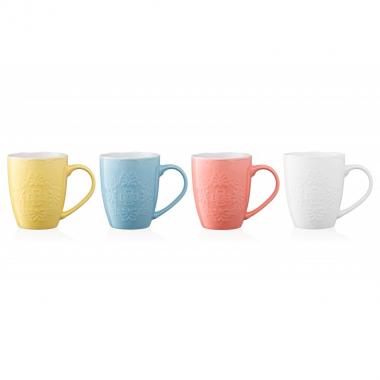 ARDESTO Mug Barocco, 330 ml , white, new bone china