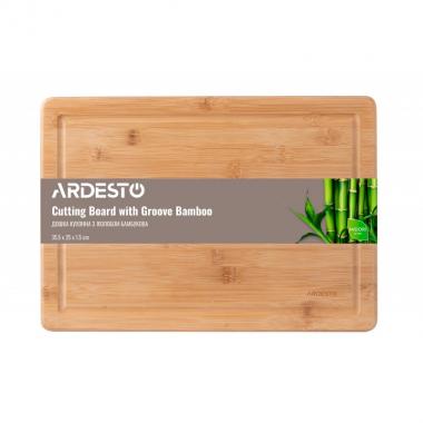 ARDESTO Доска кухонная Midori с желобом, 35.5*25*1.5 см, бамбук