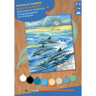 Sequin Art Craft kit PAINTING BY NUMBERS JUNIOR Dolphins