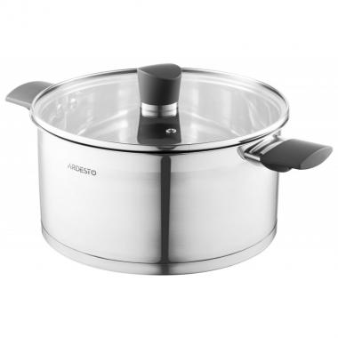 ARDESTO Casserole Gemini, glass lid, 5.2 l, stainless steel