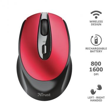 Trust Mouse Zaya Rechargeable WL Red