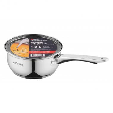 ARDESTO Ковш Gemini Gourmet, стеклянная крышка, 1.2 л, нержавеющая сталь