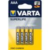 VARTA Батарейка Super Heavy Duty вугільно-цинкова AAA BLI 4 блістер, 4 шт.