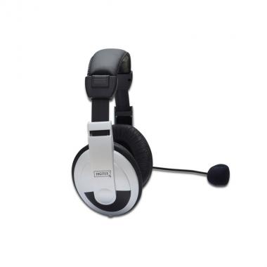 Digitus Stereo Multimedia Headset, with microphone cable 1,8 m, volume control, 2x3,5mm stereo jacks