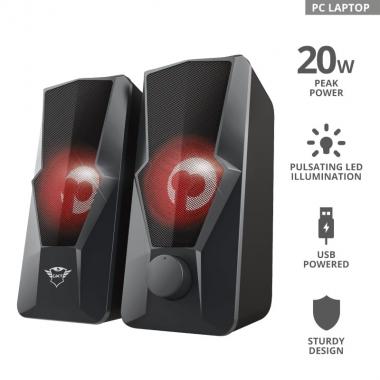 Trust Акустична система (Колонки) 2.0 GXT 610 Argus Illuminated USB Black