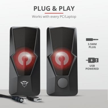 Trust Акустична система (Колонки) 2.0 GXT 610 Argus Illuminated USB Black