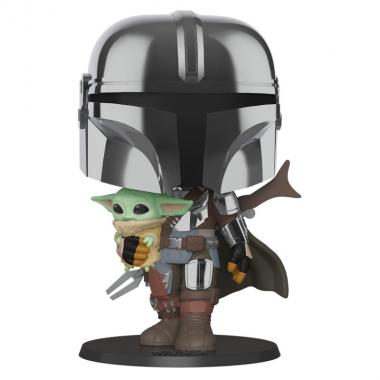 Funko Funko POP! Bobble Star Wars Mandalorian Mandalorian with Child Chrome 10 49931
