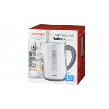 ARDESTO Електрочайник EKL-F17WG 1.7л/2150Вт/strix контроль/колір білий + сірий
