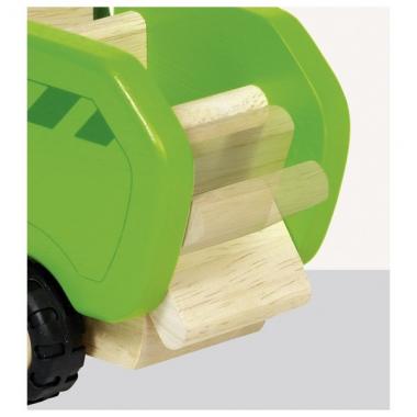 goki Wooden car Garbage truck (green)