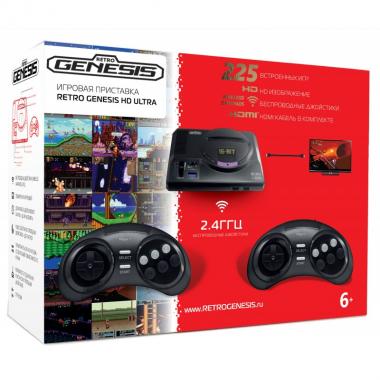 Retro Genesis 16 bit HD Ultra (225 ігор, 2 бездротових джойстика, HDMI кабель)
