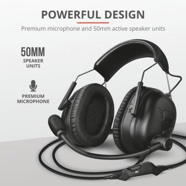 Trust GXT 444 Wayman Pro Gaming Headset BLACK