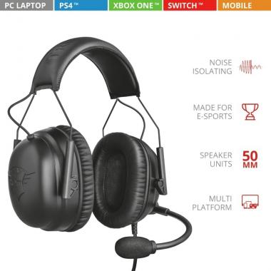 Trust GXT 444 Wayman Pro Gaming Headset BLACK