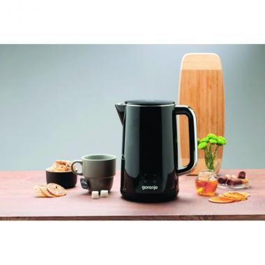 Gorenje Electric kettle, 1,7L, Strix, double-walled, black