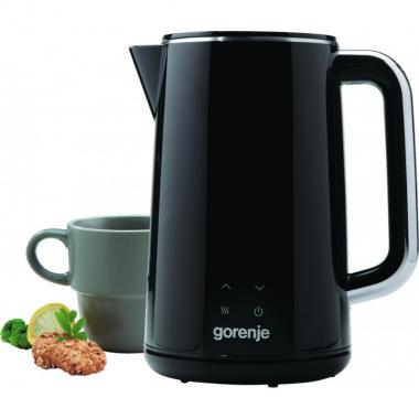 Gorenje Electric kettle, 1,7L, Strix, double-walled, black