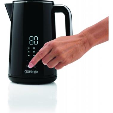 Gorenje Electric kettle, 1,7L, Strix, double-walled, black