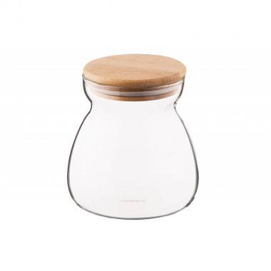 ARDESTO Jar Fresh Hourglass 700 ml, glass, bamboo