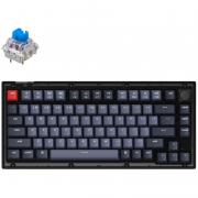 Keychron Клавиатура V1 84 Key QMK Gateron G PRO Blue Hot-Swap RGB Knob Frosted Black