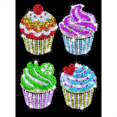Sequin Art Craft kit BLUE - Cupcakes