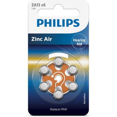 Philips Battery Zinc air ZA13( PR13,PR48, AC13, DA13, AG5,) blister, 6 pcs.