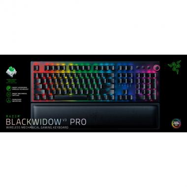 Razer Клавіатура ігрова BlackWidow V3 Pro Green Switch WL/BT/USB RU RGB, Black