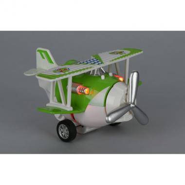 Same Toy Самолет металлический инерционный Aircraft со светом и музыкой (зеленый)