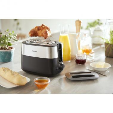 Philips Тостер Daily Collection, 830Вт, пластик, крышка от пыли, черный