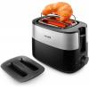 Philips Тостер Daily Collection, 830Вт, пластик, крышка от пыли, черный