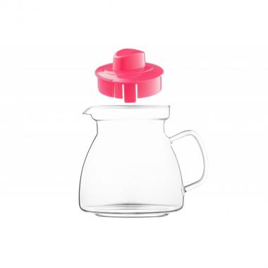 Termisil Maja teapot, 1250 ml, raspberry, borosilicate glass, plastic