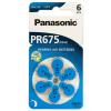 Panasonic Батарейка воздушно-цинковая PR675H(675A, AC675E/EZ, ZA675, DA675), блистер, 6 шт
