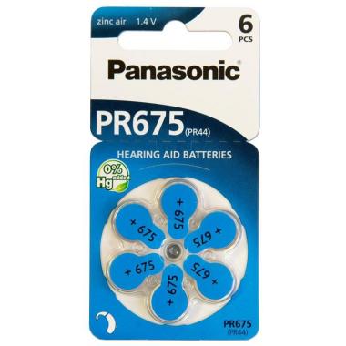 Panasonic Батарейка воздушно-цинковая PR675H(675A, AC675E/EZ, ZA675, DA675), блистер, 6 шт
