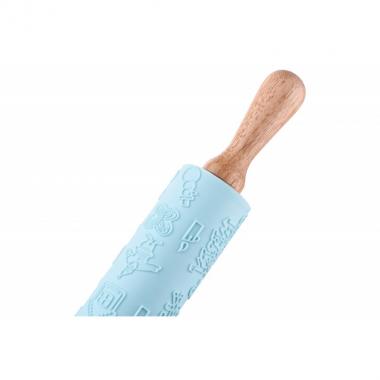 ARDESTO Скалка для тіста Tasty baking, голубий, 43,5 см, силікон, дерево