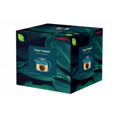 ARDESTO 1000 ml teapot , borosilicate glass, bamboo