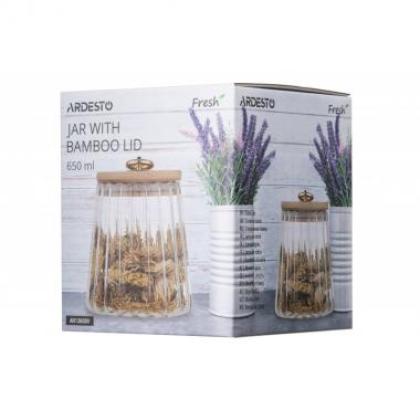 ARDESTO Jar Fresh Vintage 650 ml, glass, bamboo