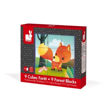 Janod Cube puzzle - Forest animals (9 pcs.)