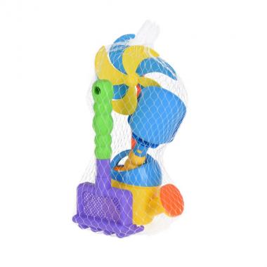 Same Toy Набір для гри з піском із Повітряною вертушкою (жовта лійка) 4шт.
