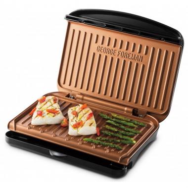 Russell Hobbs Гриль George Foreman 25811-56 Fit Grill Copper Medium, 1630 Вт, антипригарное покрытие, черный\медь