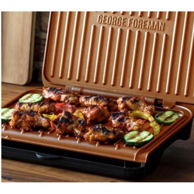 Russell Hobbs Гриль George Foreman 25811-56 Fit Grill Copper Medium, 1630 Вт, антипригарное покрытие, черный\медь