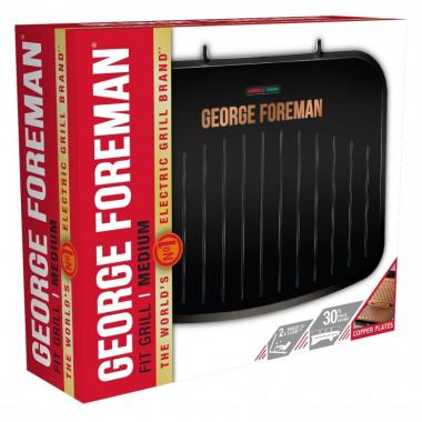 Russell Hobbs Гриль George Foreman 25811-56 Fit Grill Copper Medium, 1630 Вт, антипригарное покрытие, черный\медь
